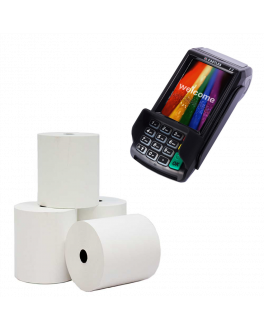 De thermische pinrollen voor de  Rabo PinBox Mobiel (Castles VEGA3000 Mobile) pinautomaat met een formaat van 58x35x12.