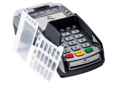 De dry cover voor de Verifone VX520 pinautomaat leunend tegen de automaat